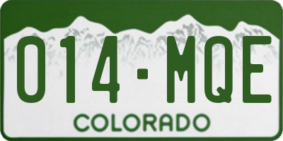 CO license plate 014MQE
