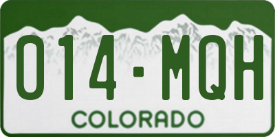 CO license plate 014MQH