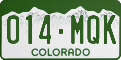 CO license plate 014MQK