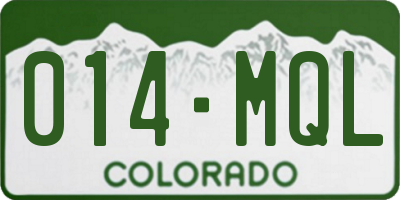 CO license plate 014MQL