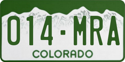 CO license plate 014MRA