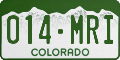 CO license plate 014MRI