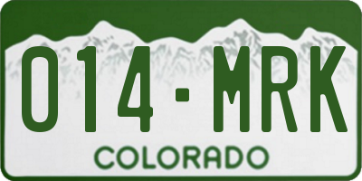CO license plate 014MRK