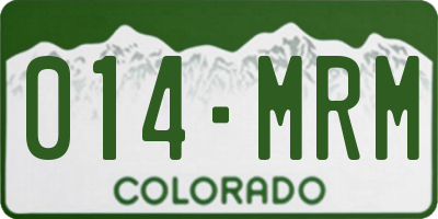 CO license plate 014MRM