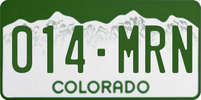 CO license plate 014MRN