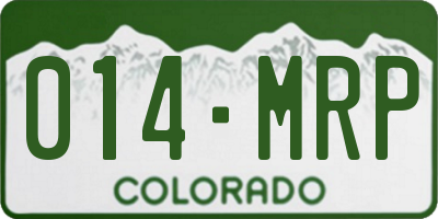 CO license plate 014MRP
