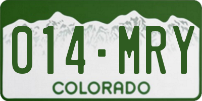 CO license plate 014MRY