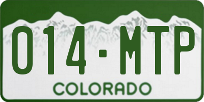 CO license plate 014MTP