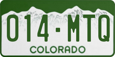 CO license plate 014MTQ