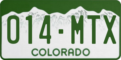 CO license plate 014MTX