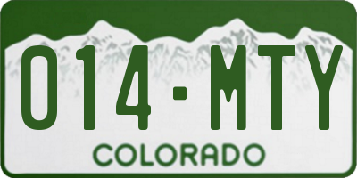 CO license plate 014MTY