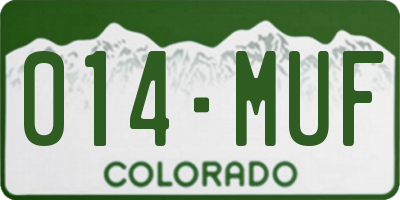CO license plate 014MUF