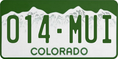 CO license plate 014MUI