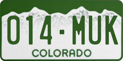 CO license plate 014MUK