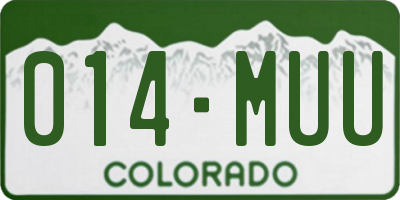 CO license plate 014MUU