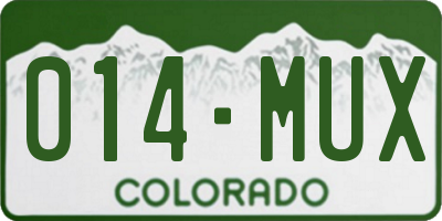 CO license plate 014MUX