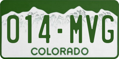 CO license plate 014MVG