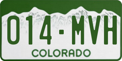 CO license plate 014MVH