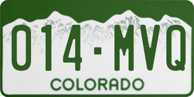 CO license plate 014MVQ