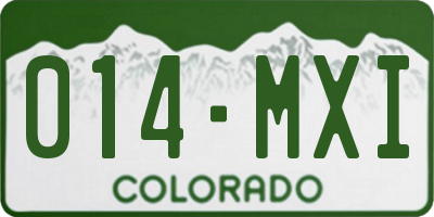 CO license plate 014MXI
