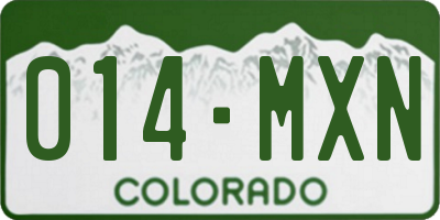 CO license plate 014MXN