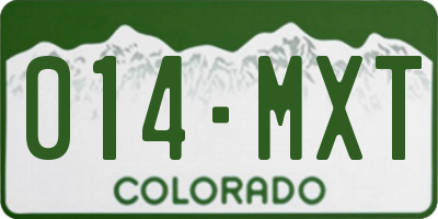CO license plate 014MXT
