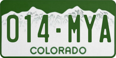 CO license plate 014MYA
