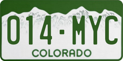 CO license plate 014MYC