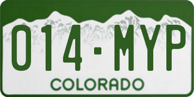 CO license plate 014MYP