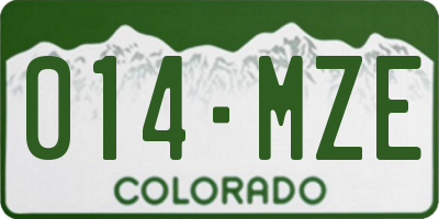 CO license plate 014MZE