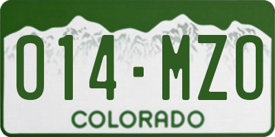 CO license plate 014MZO