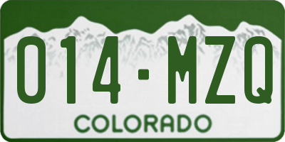 CO license plate 014MZQ
