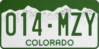 CO license plate 014MZY