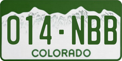 CO license plate 014NBB