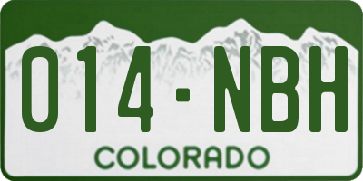 CO license plate 014NBH