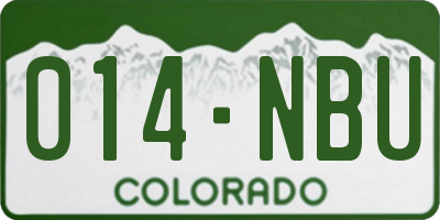 CO license plate 014NBU