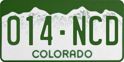 CO license plate 014NCD