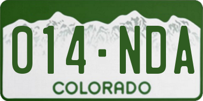 CO license plate 014NDA