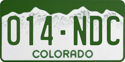 CO license plate 014NDC