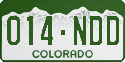 CO license plate 014NDD