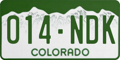 CO license plate 014NDK