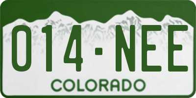 CO license plate 014NEE