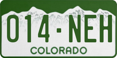 CO license plate 014NEH