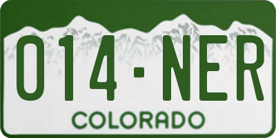 CO license plate 014NER