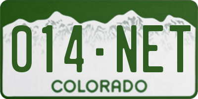 CO license plate 014NET