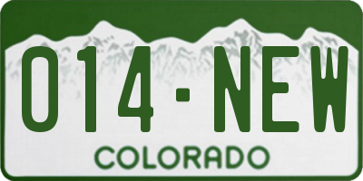 CO license plate 014NEW