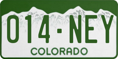 CO license plate 014NEY