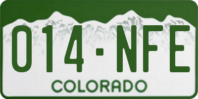 CO license plate 014NFE
