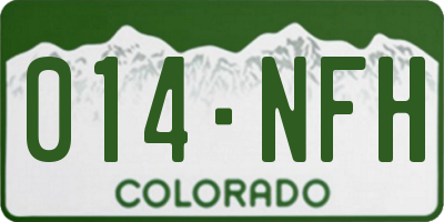 CO license plate 014NFH