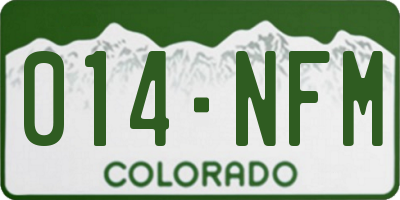 CO license plate 014NFM
